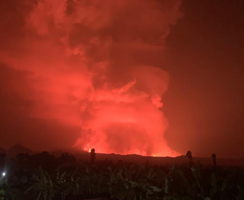 Nyarigongo Volcano eruption
