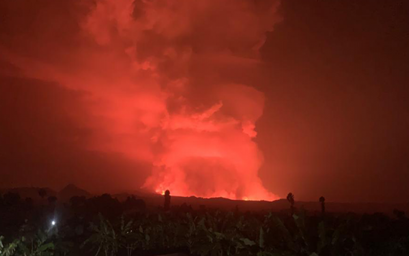 Nyarigongo Volcano eruption